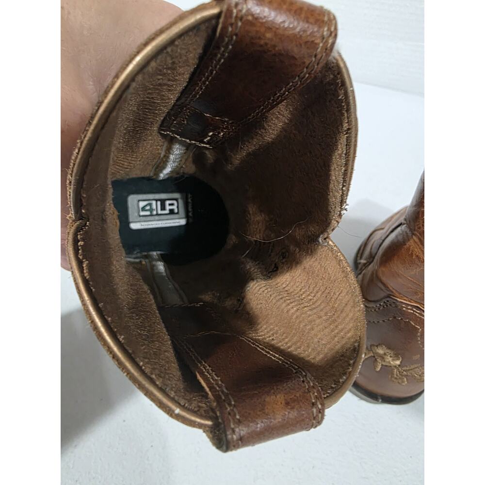 Ariat Girls toddler Size 8 Brown Leather Western Cowboy Boots Floral 4LR - Picture 8 of 10